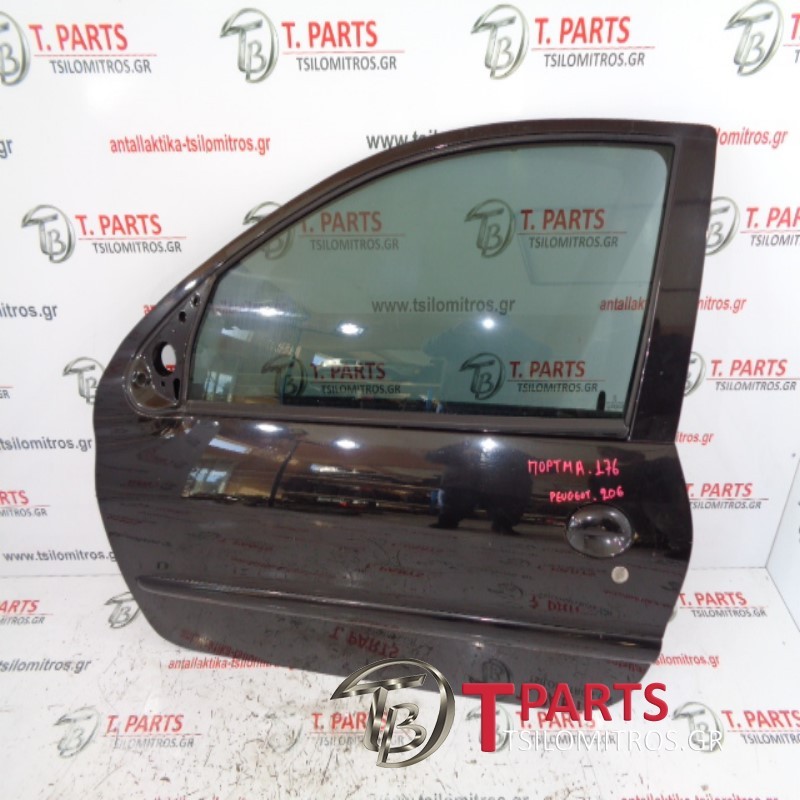 Πόρτες  Peugeot-206-(2001-2005) 3A 3C Μπροστά Αριστερά Μαύρο